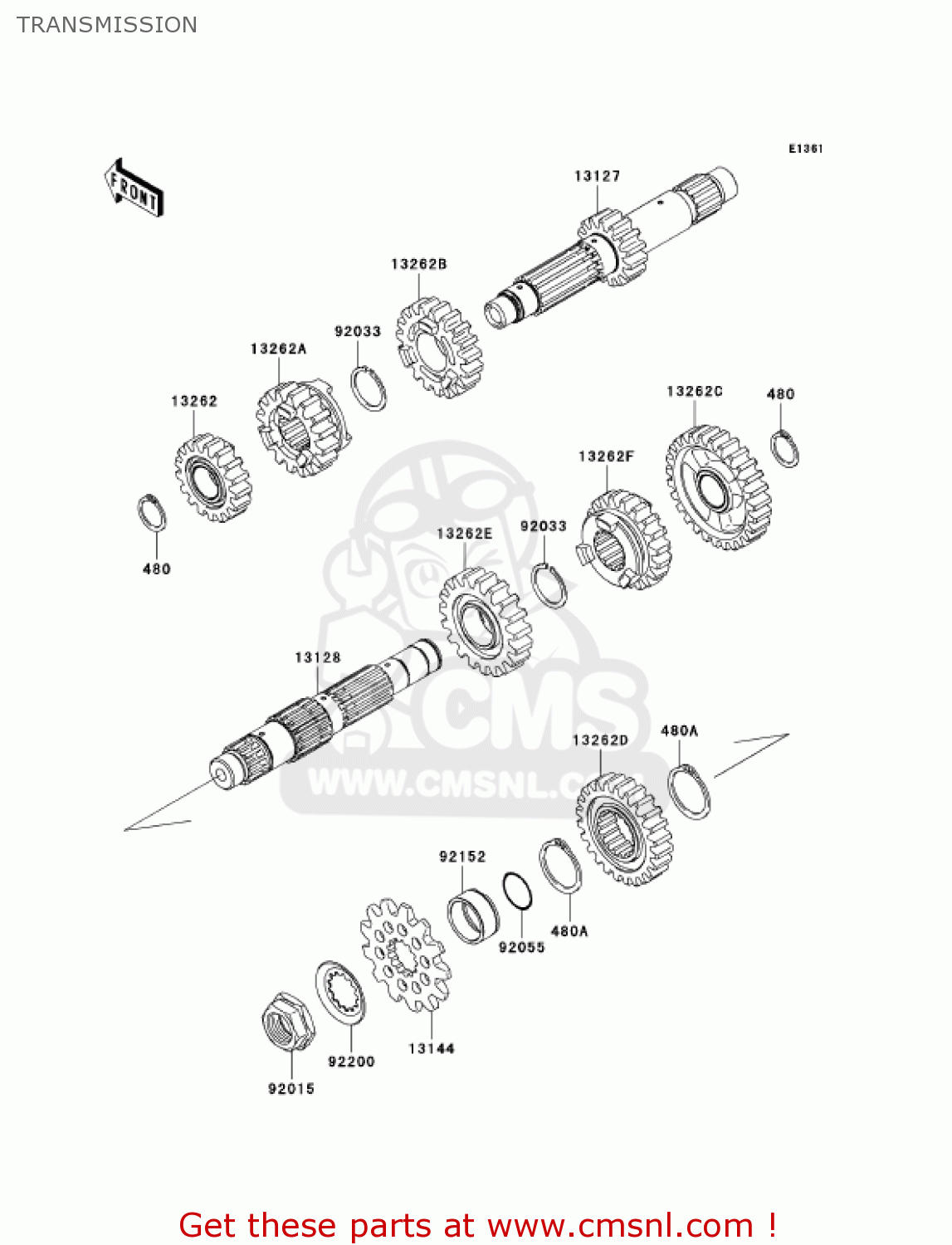 TRANSMISSION KX450D6F KX450F 2006 USA CANADA