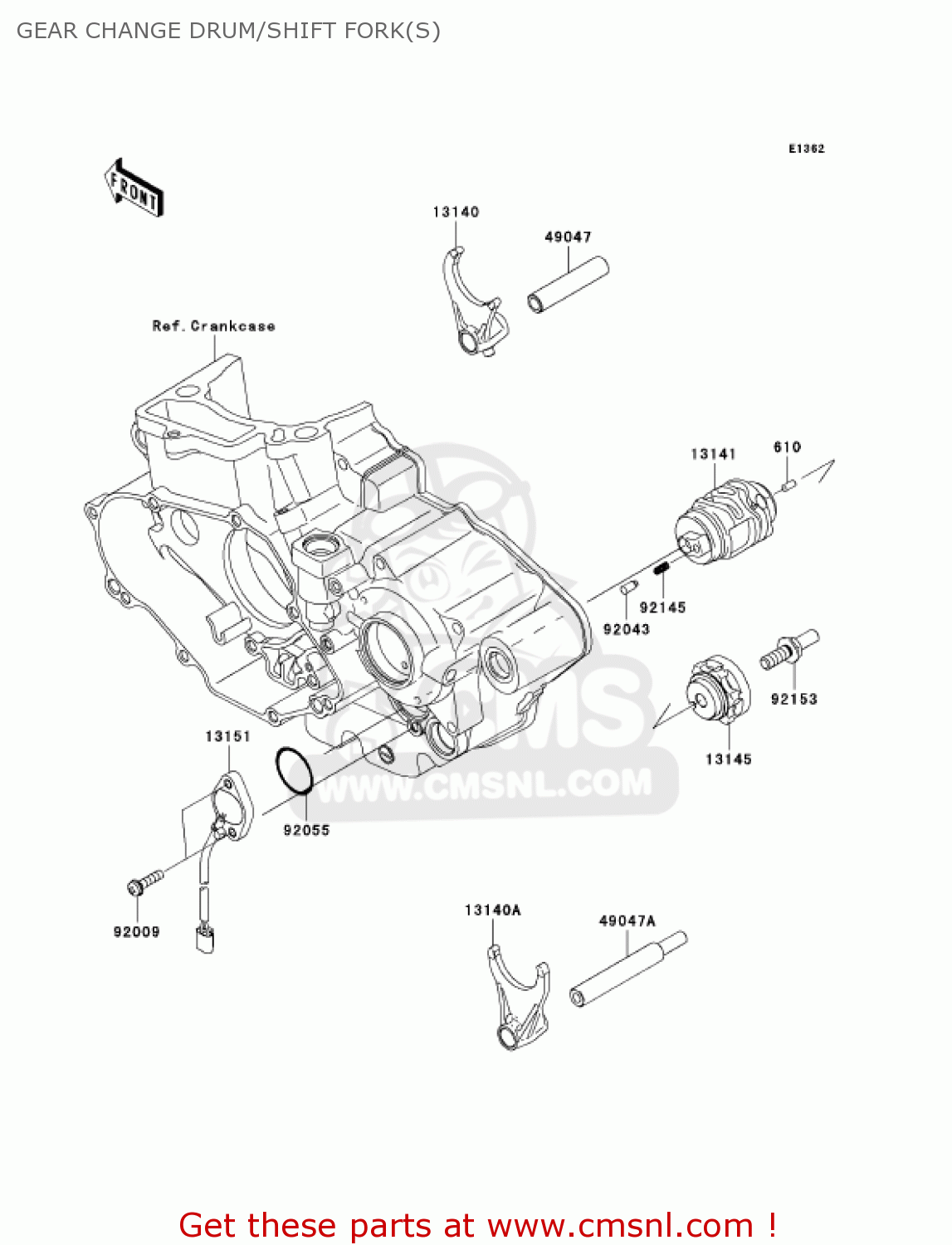 GEAR CHANGE DRUM/SHIFT FORK(S) KX450D6F KX450F 2006 USA CANADA