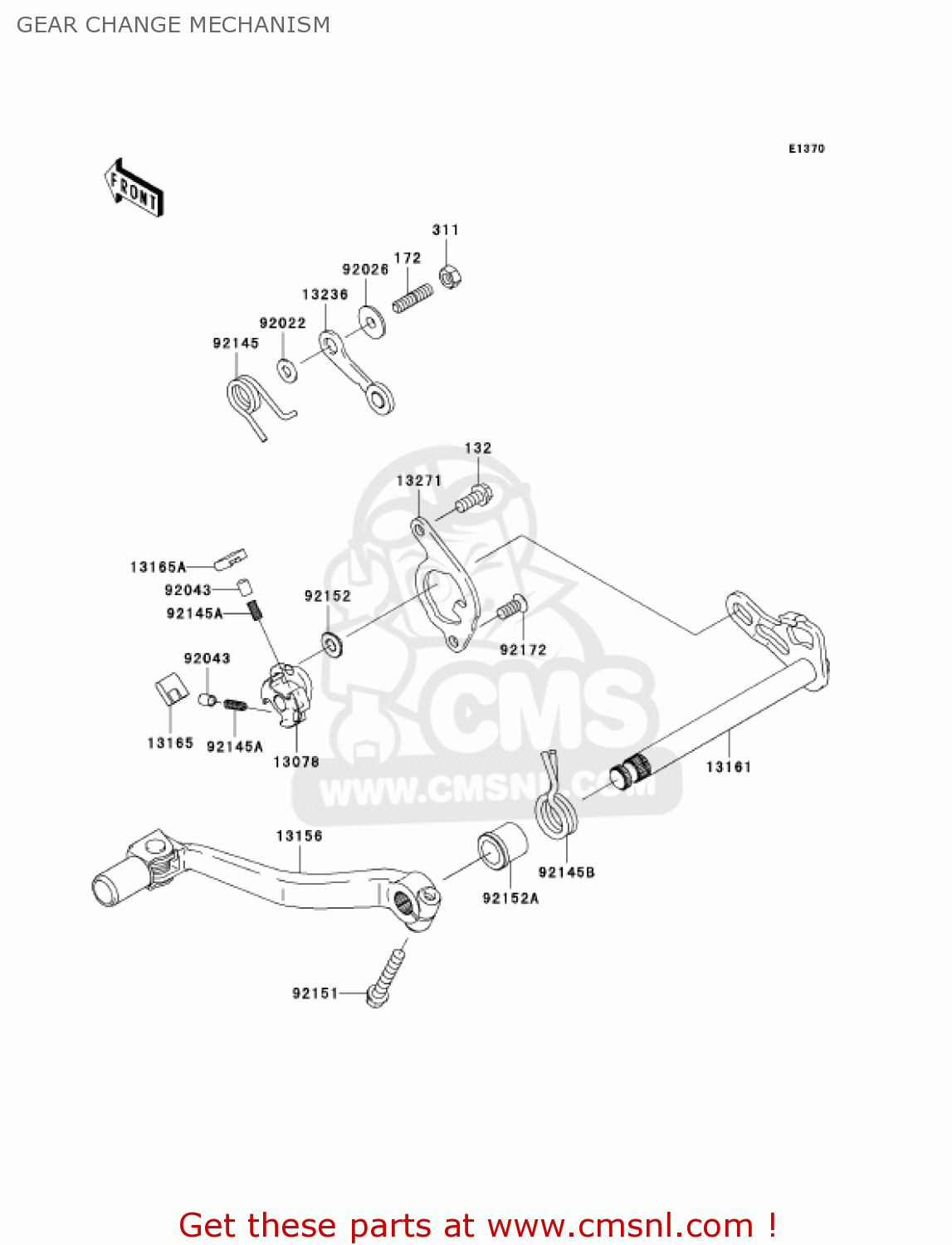 GEAR CHANGE MECHANISM KX450D6F KX450F 2006 USA CANADA