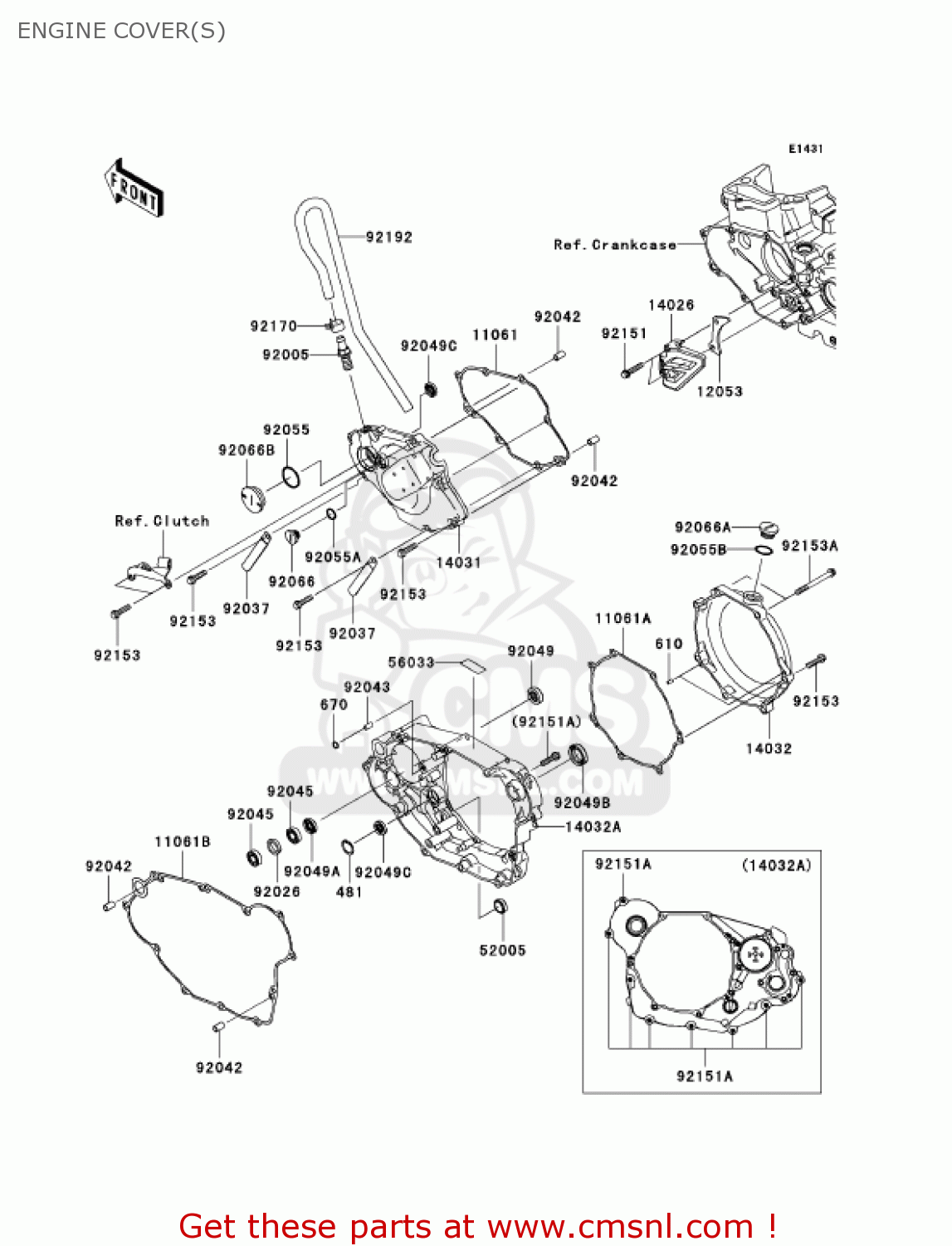 ENGINE COVER(S) KX450D6F KX450F 2006 USA CANADA