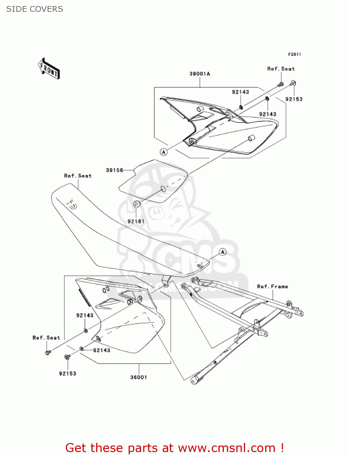 SIDE COVERS KX450D6F KX450F 2006 USA CANADA
