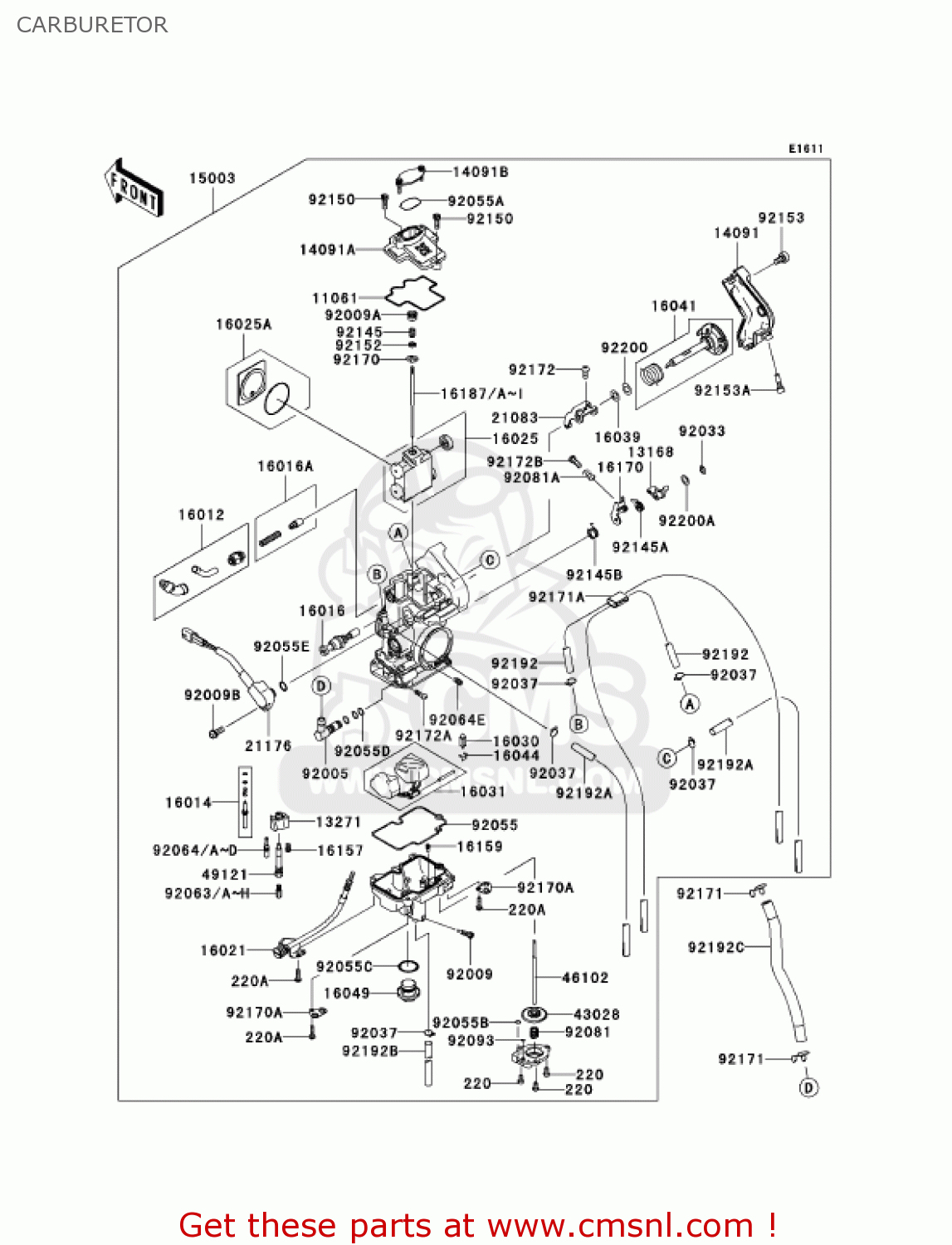 CARBURETOR KX450D6F KX450F 2006 USA CANADA