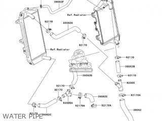 WATER PIPE - KX450D6F KX450F 2006 USA CANADA