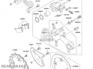 REAR BRAKE - KX450D6F KX450F 2006 USA CANADA