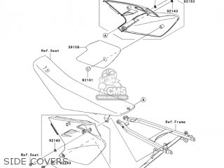 SIDE COVERS - KX450D6F KX450F 2006 USA CANADA
