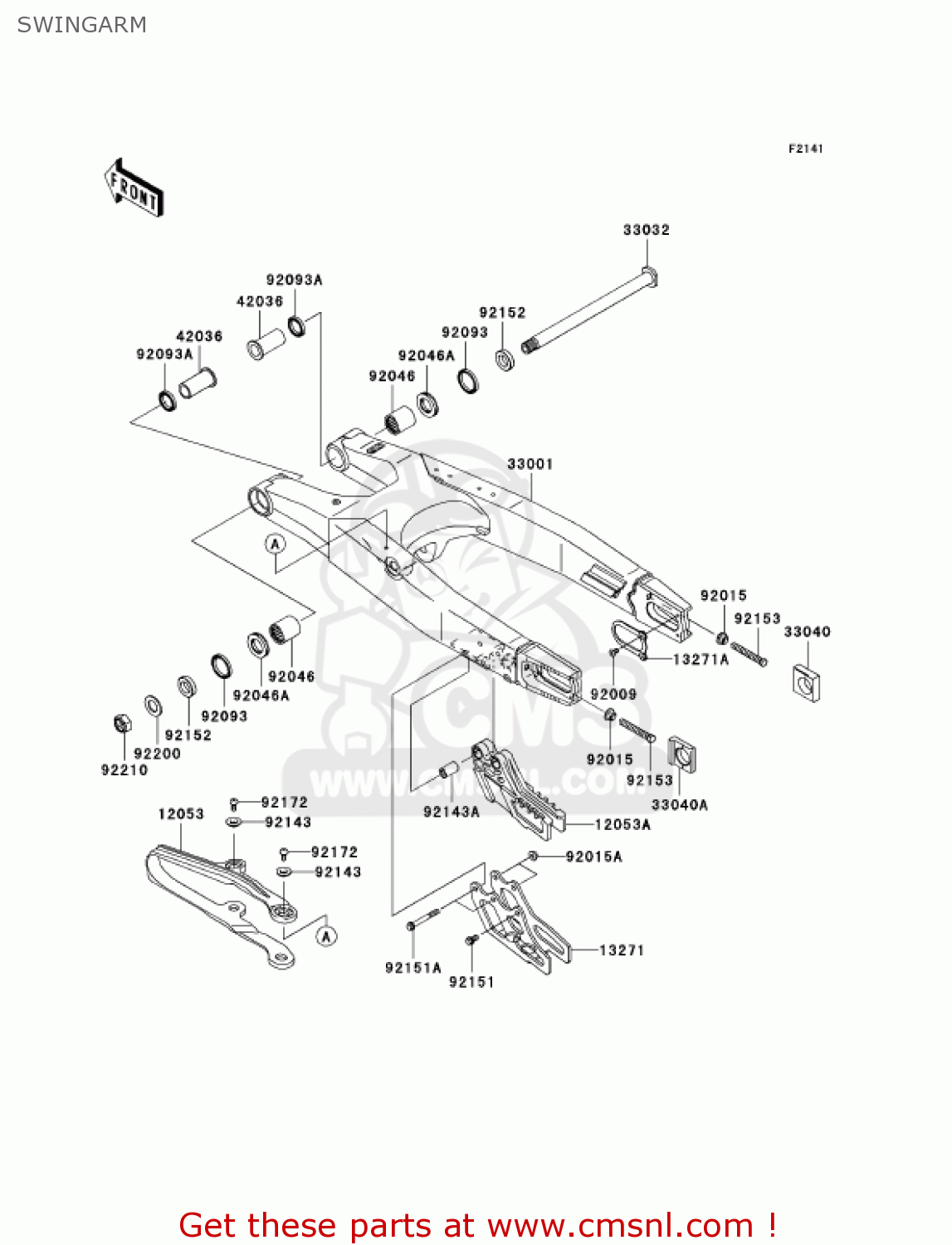 SWINGARM KX450D7F KX450F 2007 USA CANADA