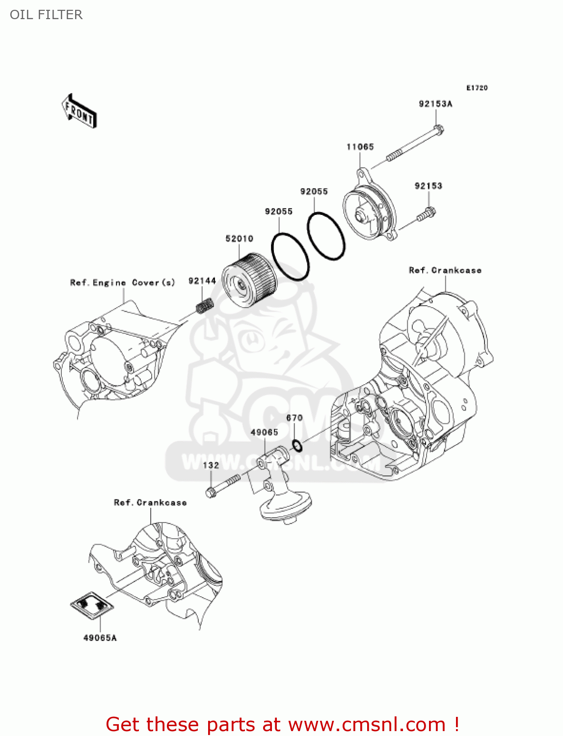 OIL FILTER KX450D7F KX450F 2007 USA CANADA