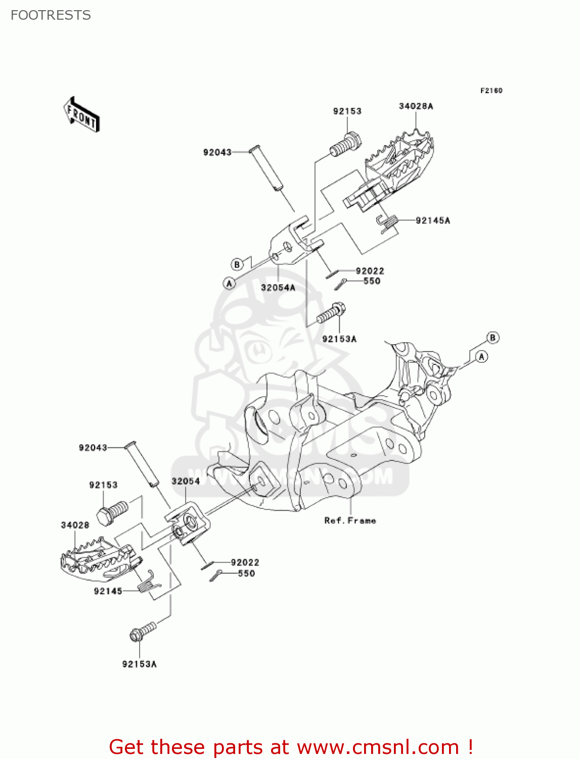 FOOTRESTS KX450D7F KX450F 2007 USA CANADA