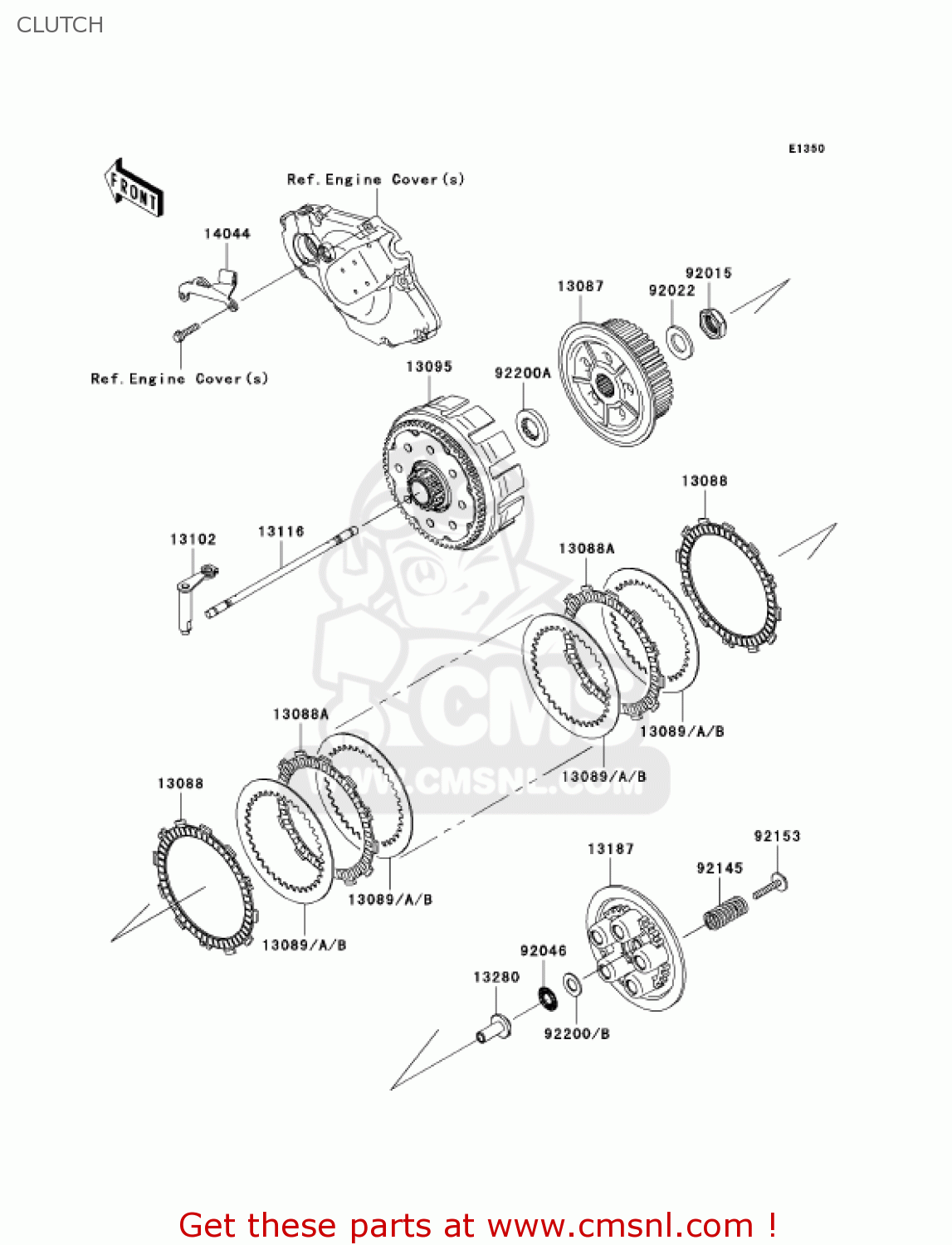 CLUTCH KX450D7F KX450F 2007 USA CANADA