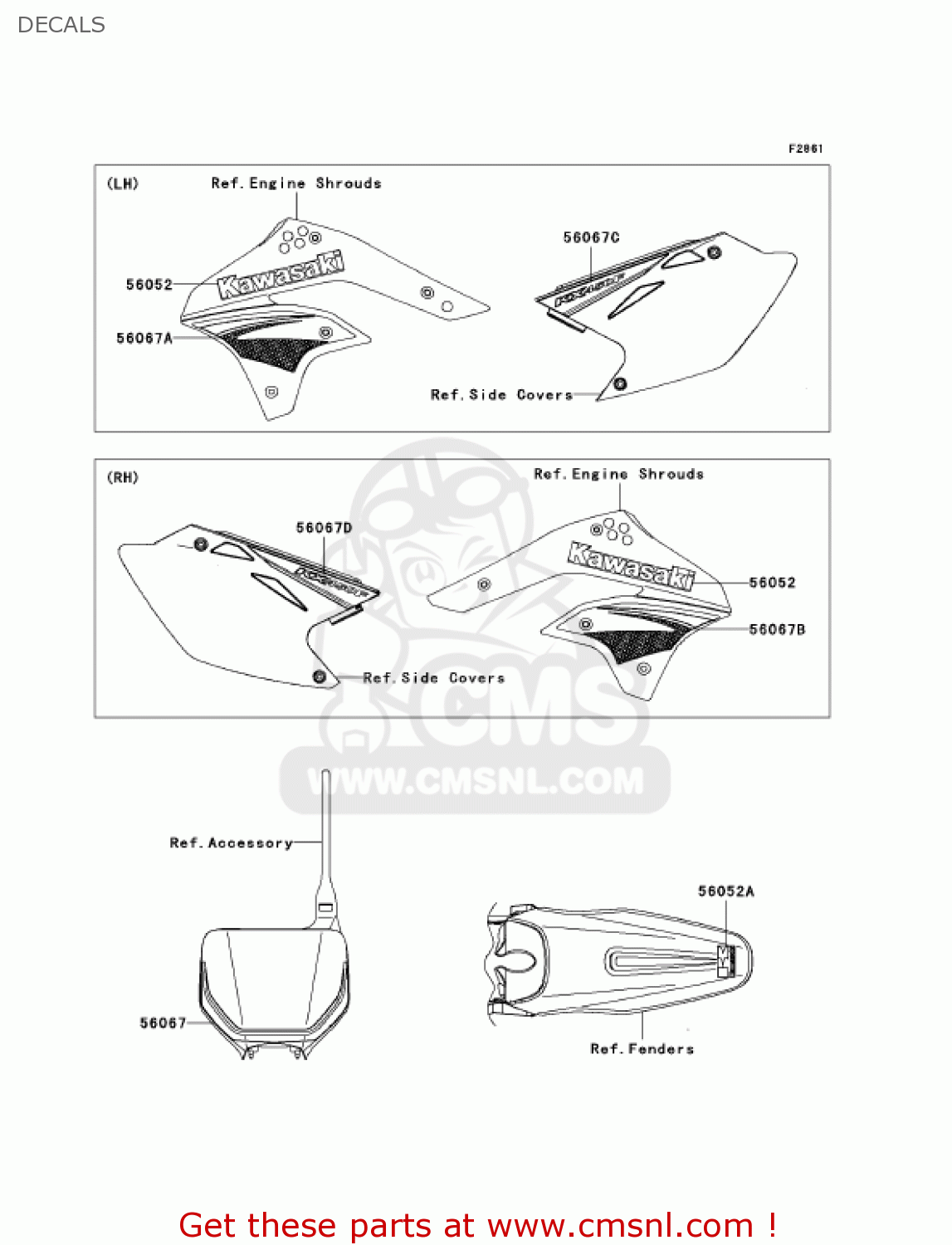 DECALS KX450D7F KX450F 2007 USA CANADA