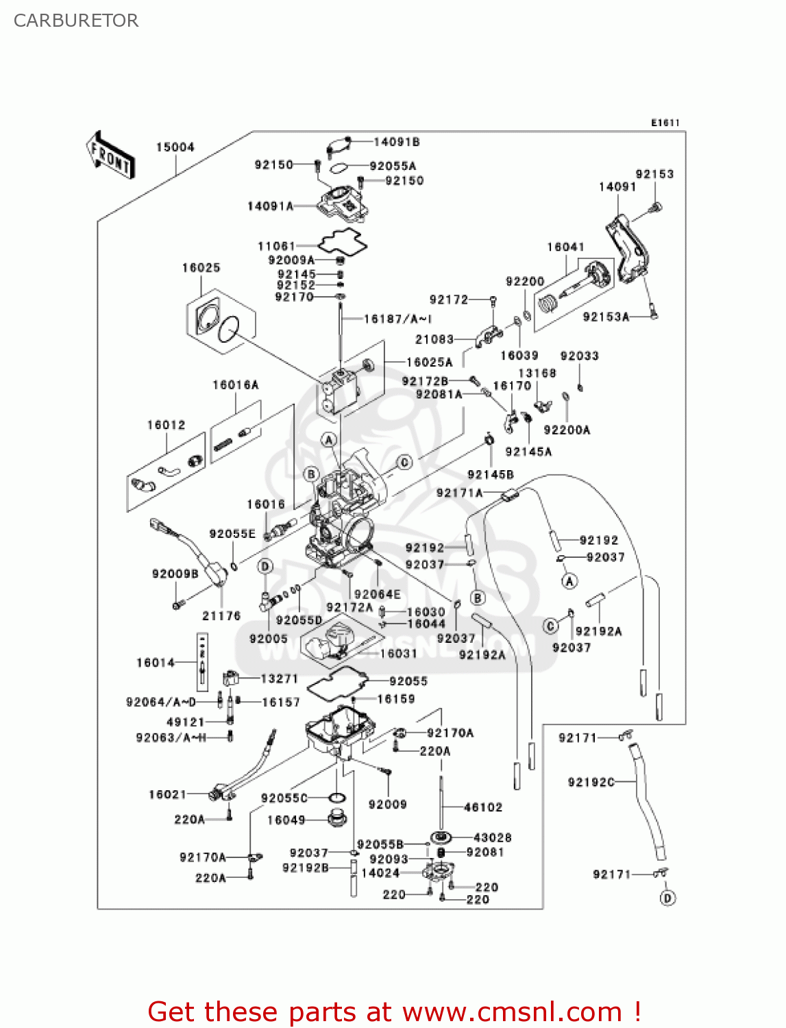 CARBURETOR KX450D7F KX450F 2007 USA CANADA
