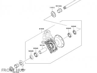 FRONT HUB - KX450D7F KX450F 2007 USA CANADA