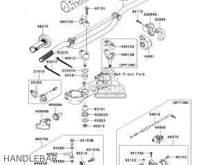 HANDLEBAR - KX450D7F KX450F 2007 USA CANADA