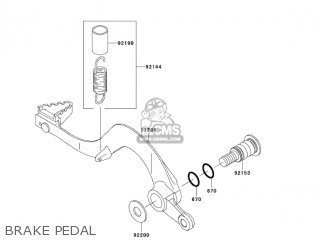 BRAKE PEDAL - KX450D7F KX450F 2007 USA CANADA