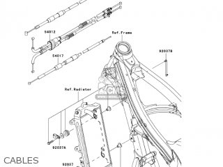 CABLES - KX450D7F KX450F 2007 USA CANADA
