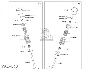 VALVE(S) - KX450D7F KX450F 2007 USA CANADA