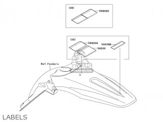 LABELS - KX450D7F KX450F 2007 USA CANADA