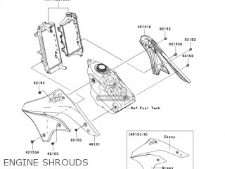 ENGINE SHROUDS - KX450D7F KX450F 2007 USA CANADA