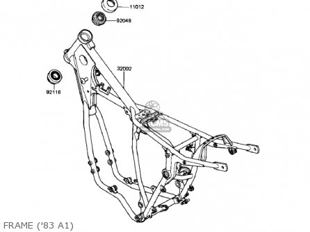 Kawasaki KX500-A1 KX500 1983 USA CANADA parts lists and schematics