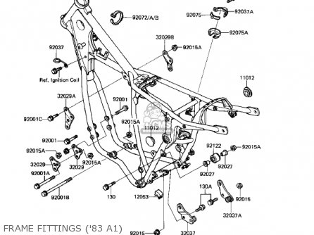 Kawasaki KX500-A1 KX500 1983 USA CANADA parts lists and schematics