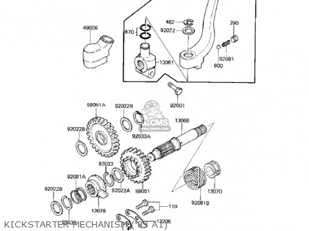 Kawasaki KX500-A1 KX500 1983 USA CANADA parts lists and schematics