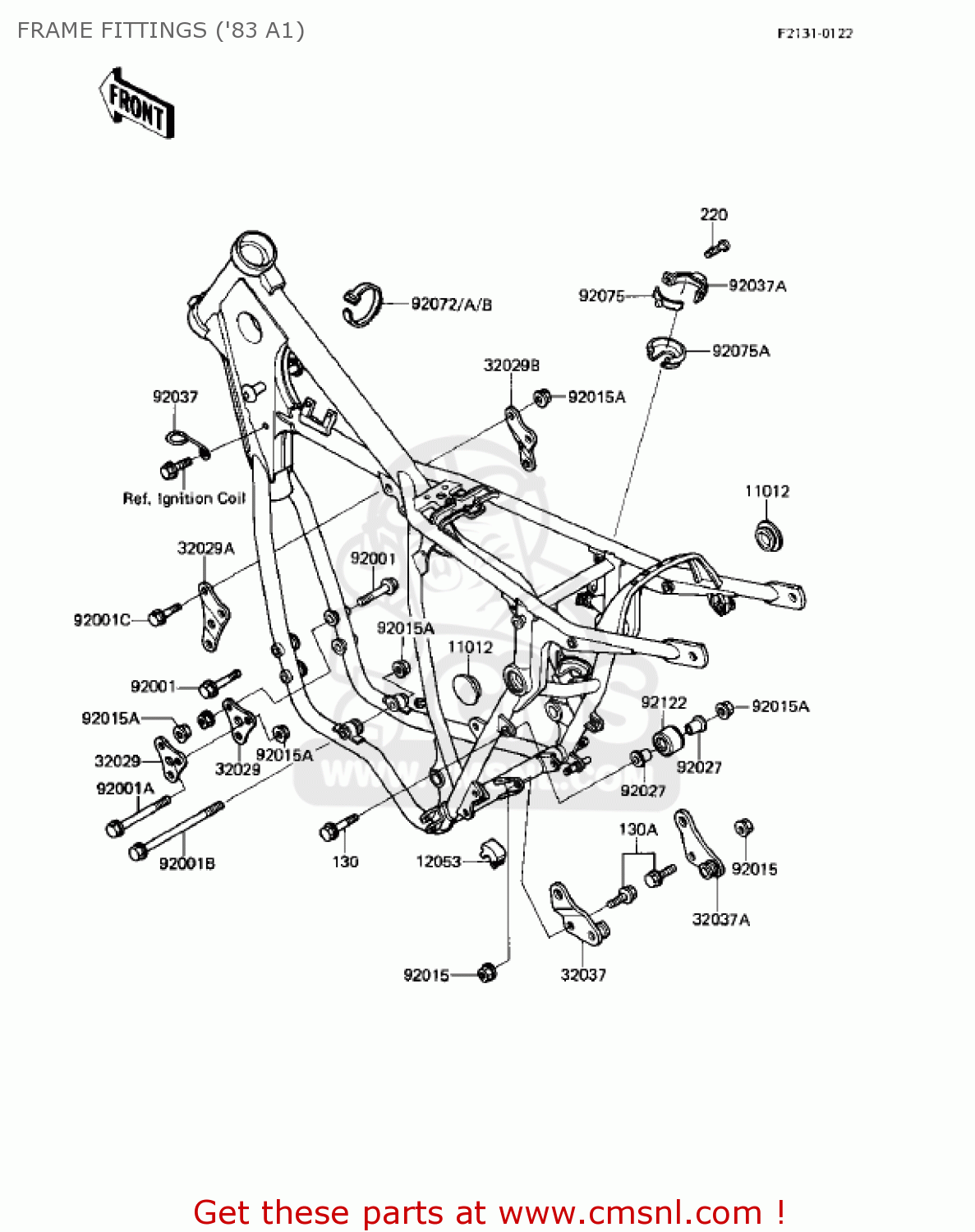 FRAME FITTINGS ('83 A1) KX500-A1 KX500 1983 USA CANADA