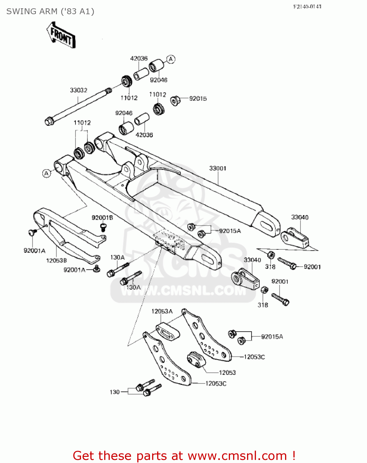 SWING ARM ('83 A1) KX500-A1 KX500 1983 USA CANADA