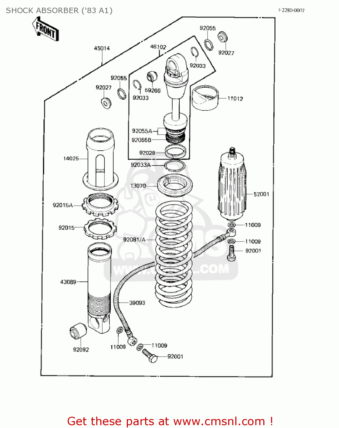 SHOCK ABSORBER ('83 A1) KX500-A1 KX500 1983 USA CANADA