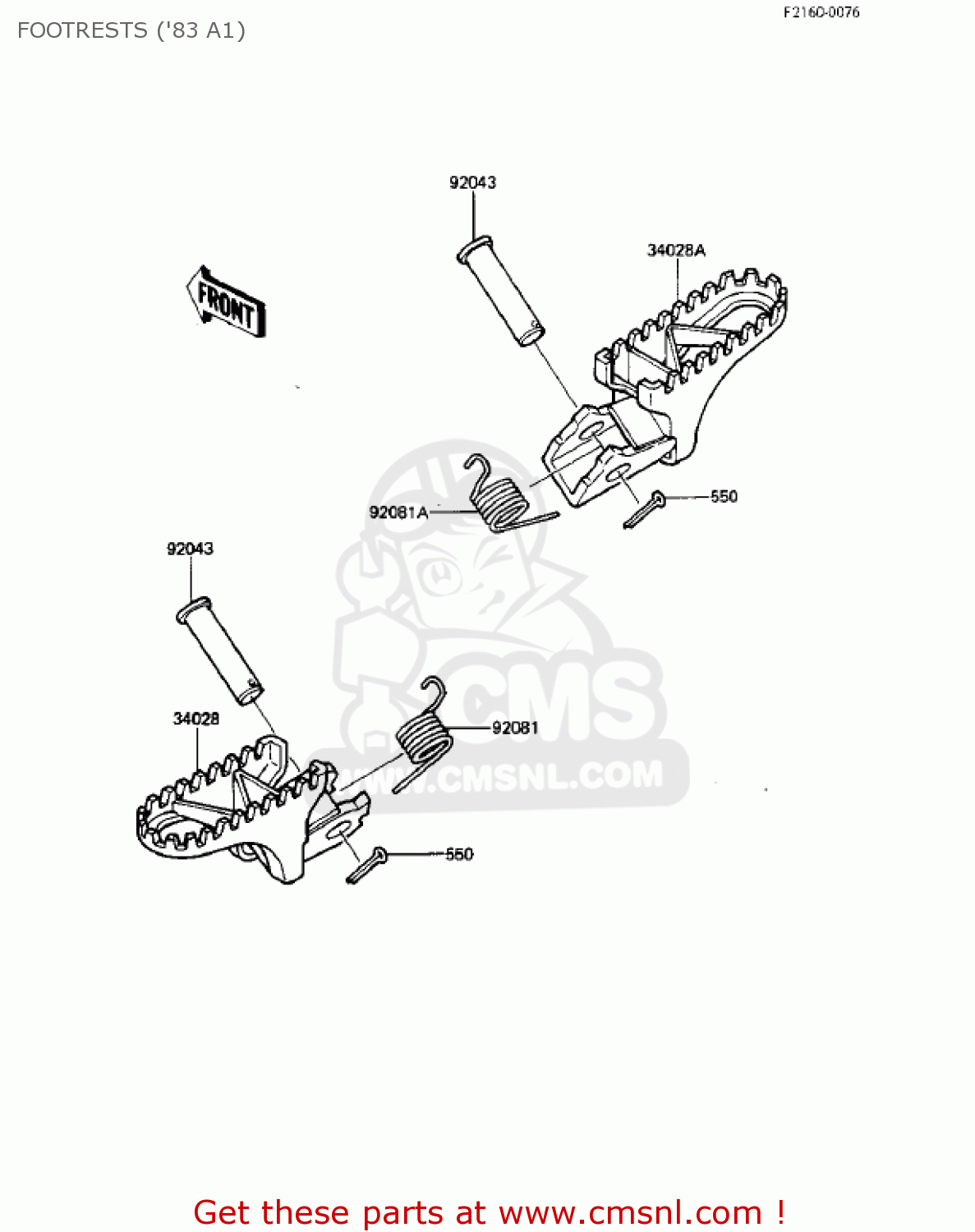 FOOTRESTS ('83 A1) KX500-A1 KX500 1983 USA CANADA