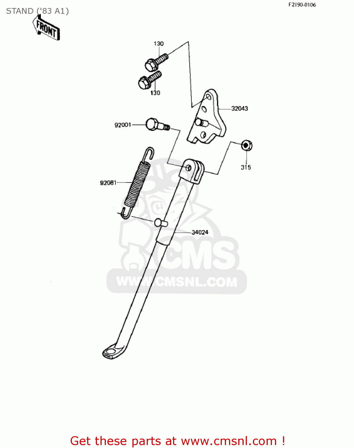 STAND ('83 A1) KX500-A1 KX500 1983 USA CANADA