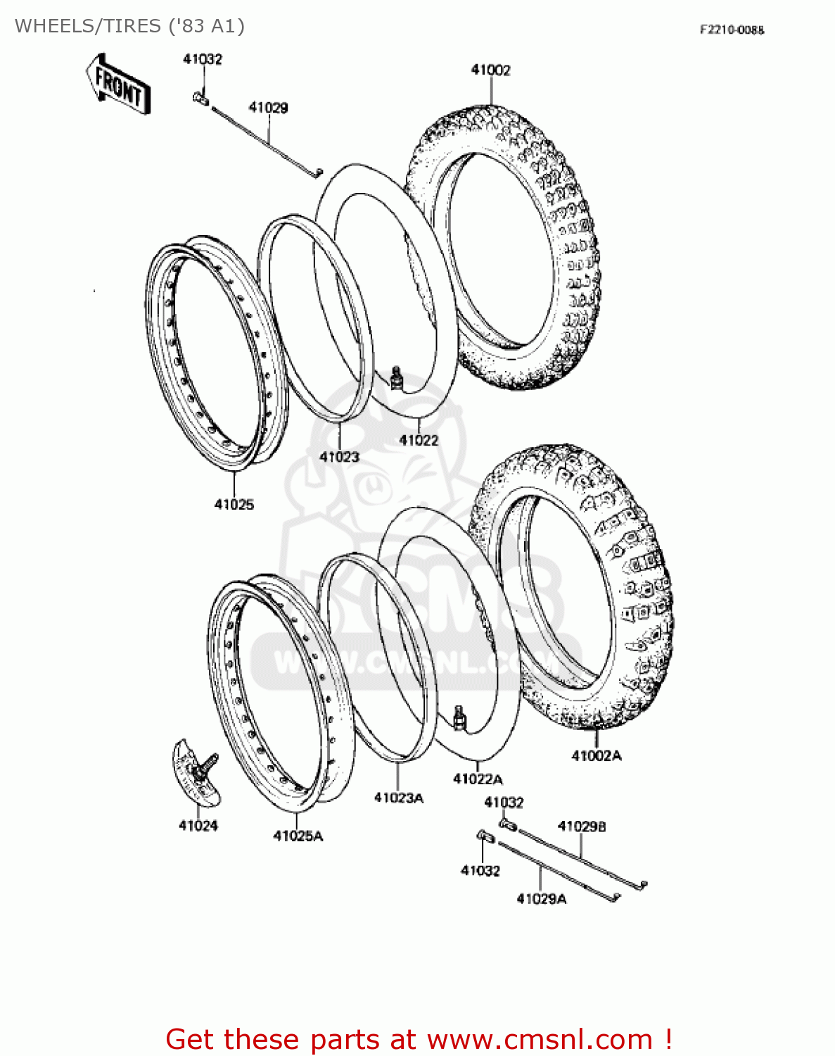 WHEELS/TIRES ('83 A1) KX500-A1 KX500 1983 USA CANADA