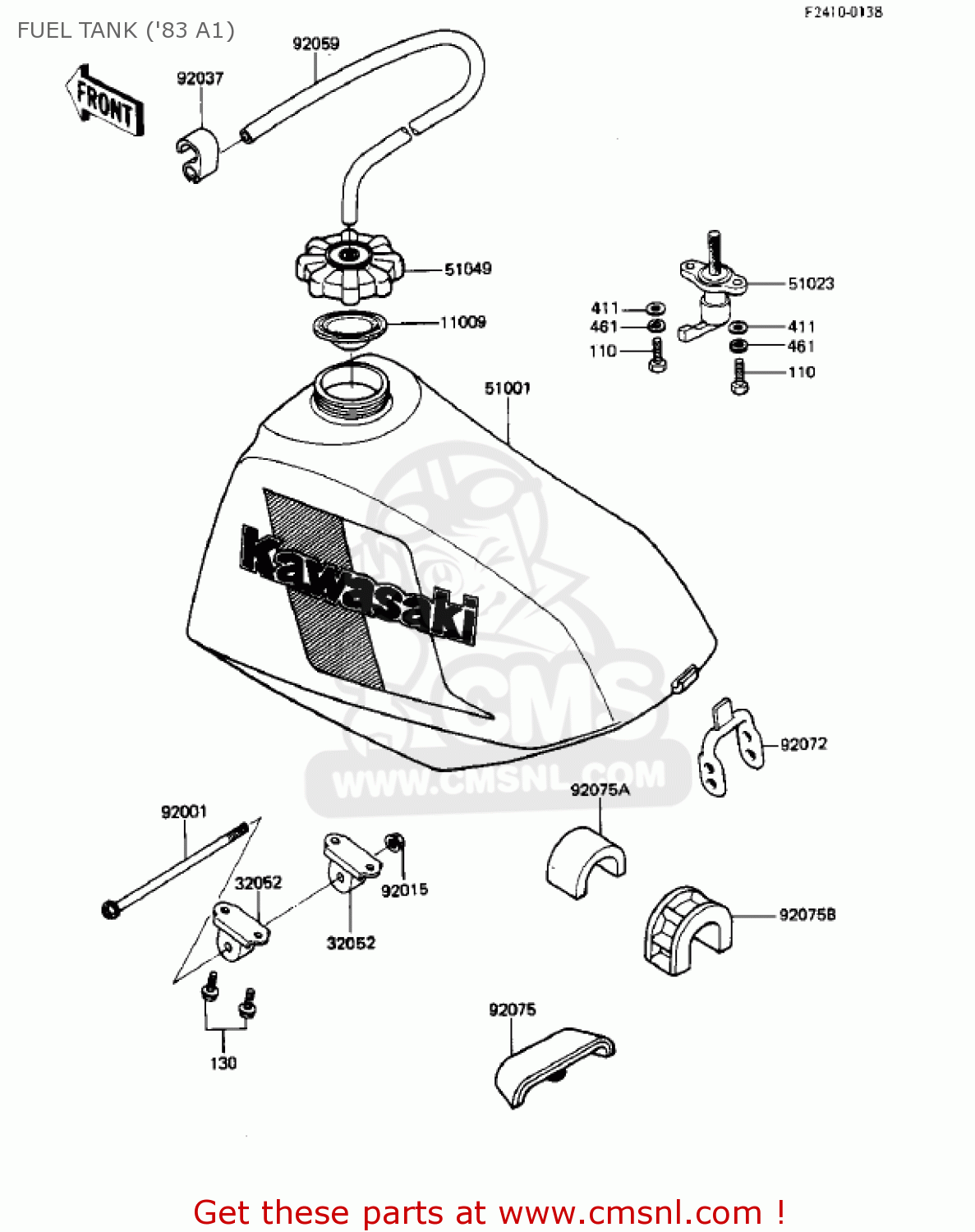 FUEL TANK ('83 A1) KX500-A1 KX500 1983 USA CANADA
