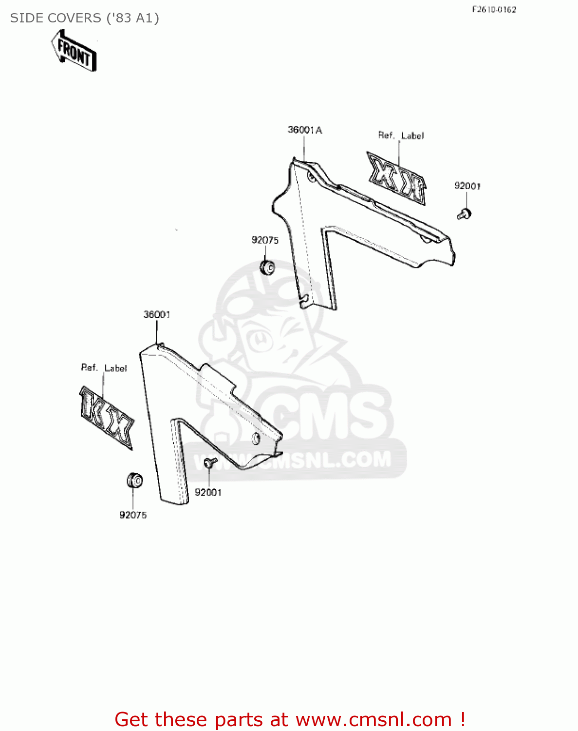 SIDE COVERS ('83 A1) KX500-A1 KX500 1983 USA CANADA