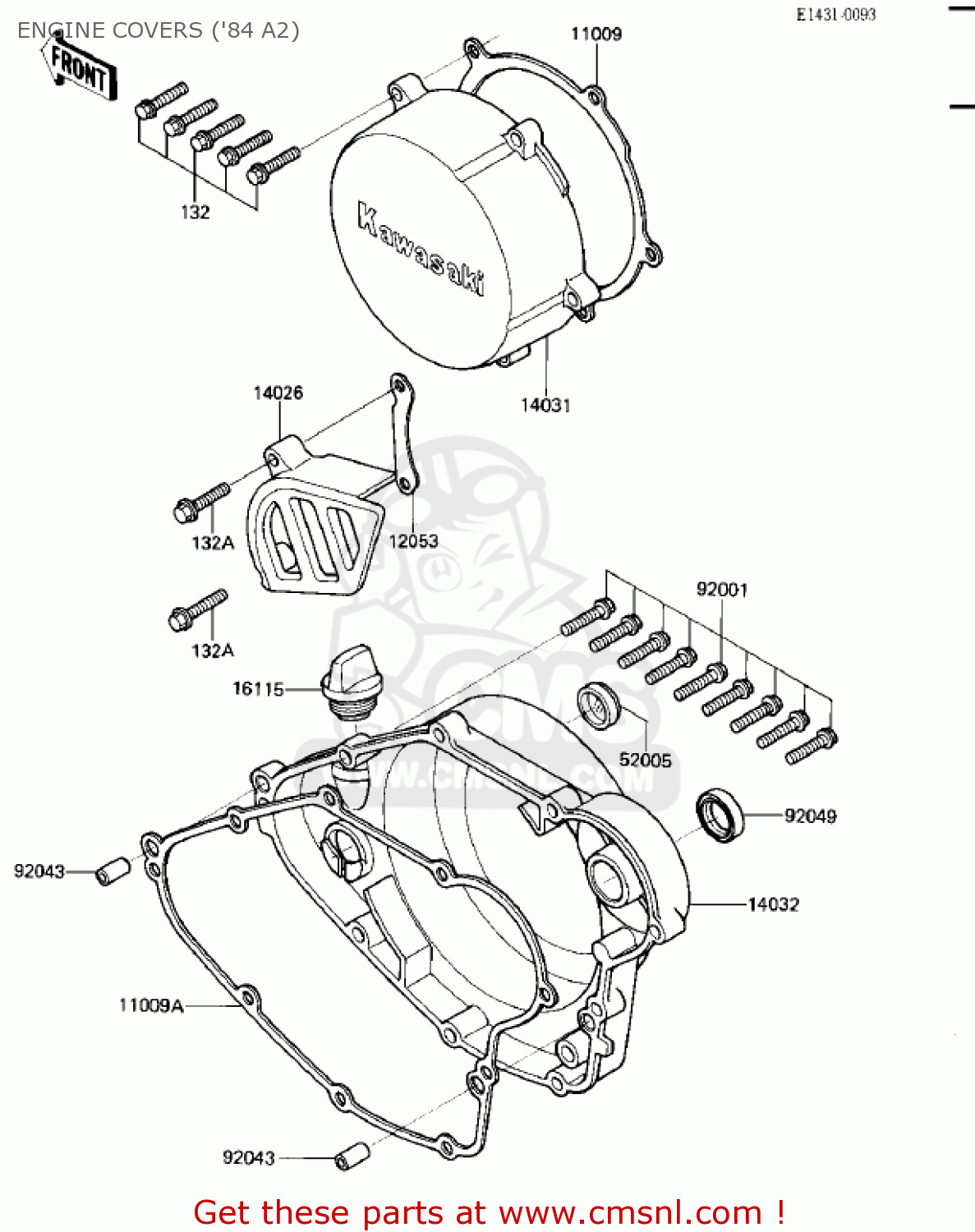 ENGINE COVERS ('84 A2) KX500-A1 KX500 1983 USA CANADA