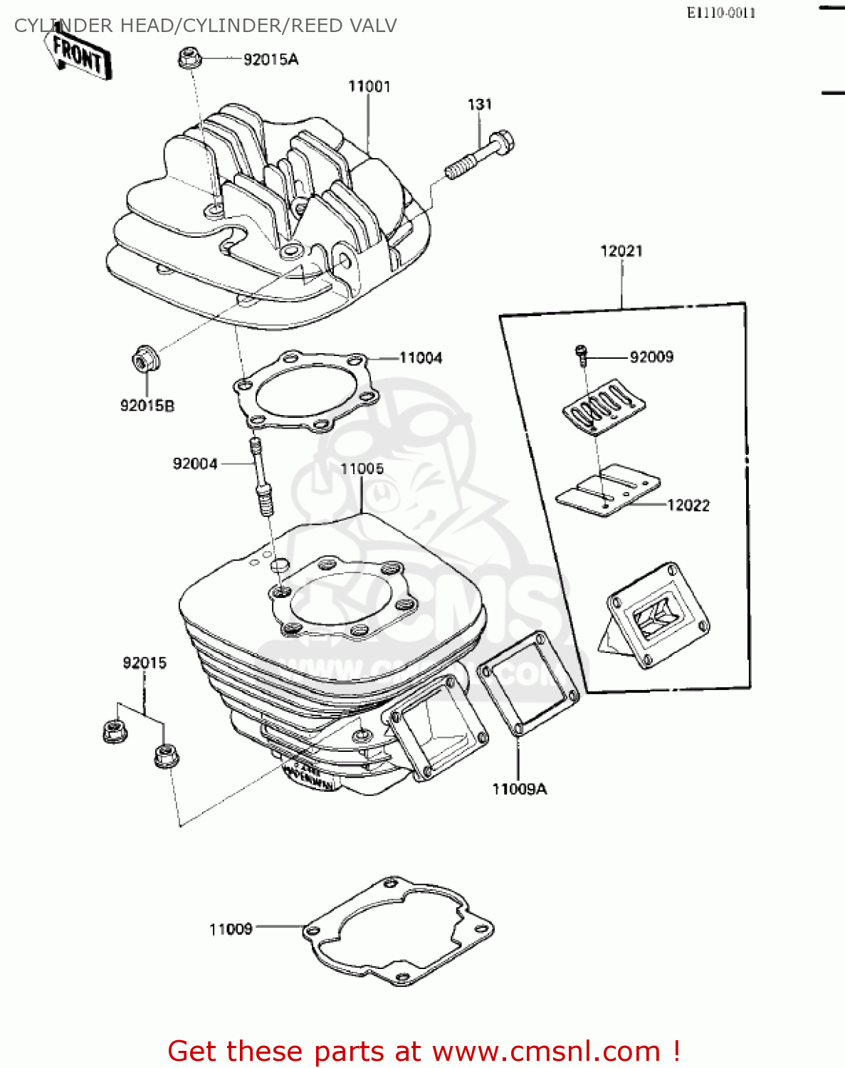 CYLINDER HEAD/CYLINDER/REED VALV KX500-A1 KX500 1983 USA CANADA