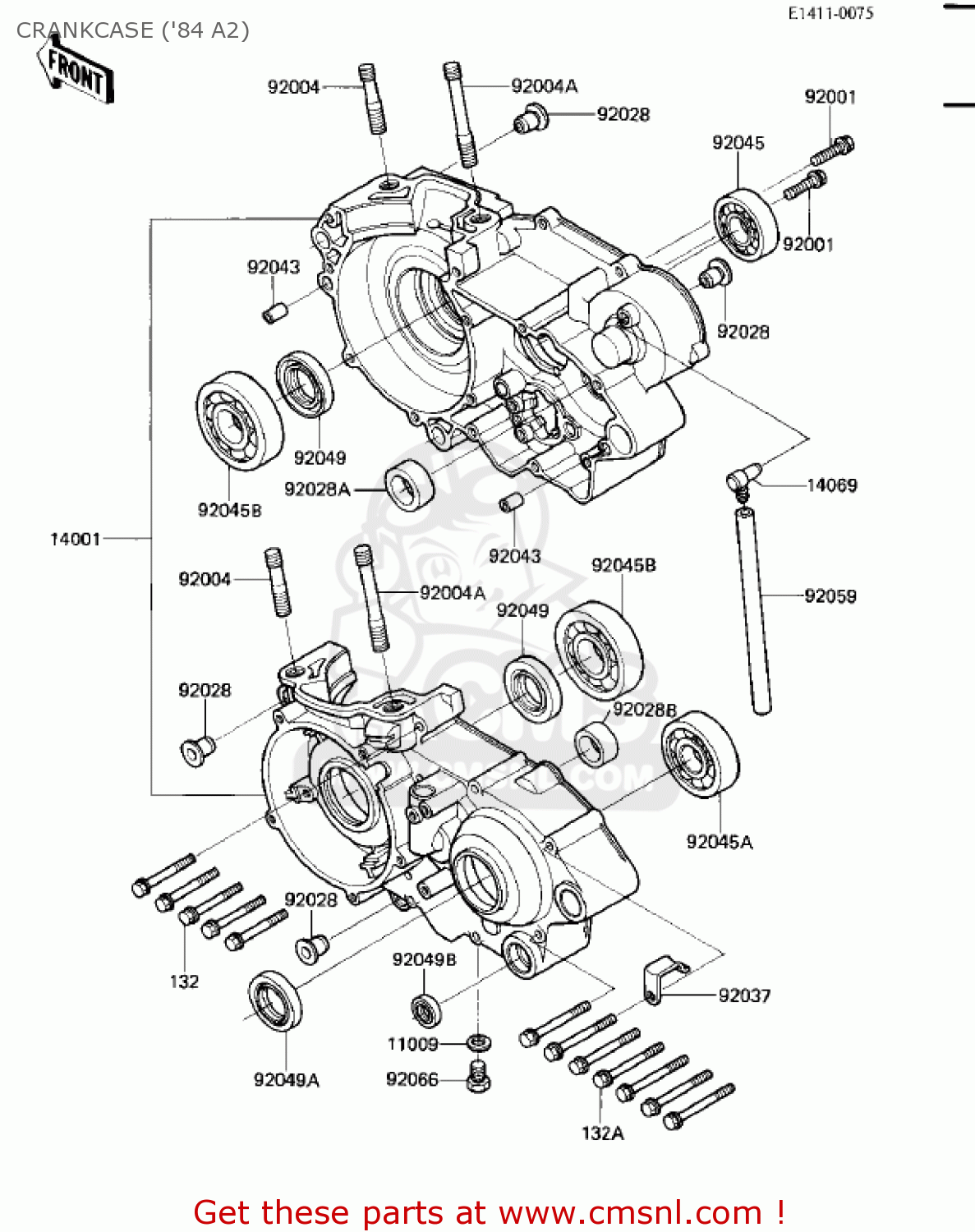CRANKCASE ('84 A2) KX500-A1 KX500 1983 USA CANADA