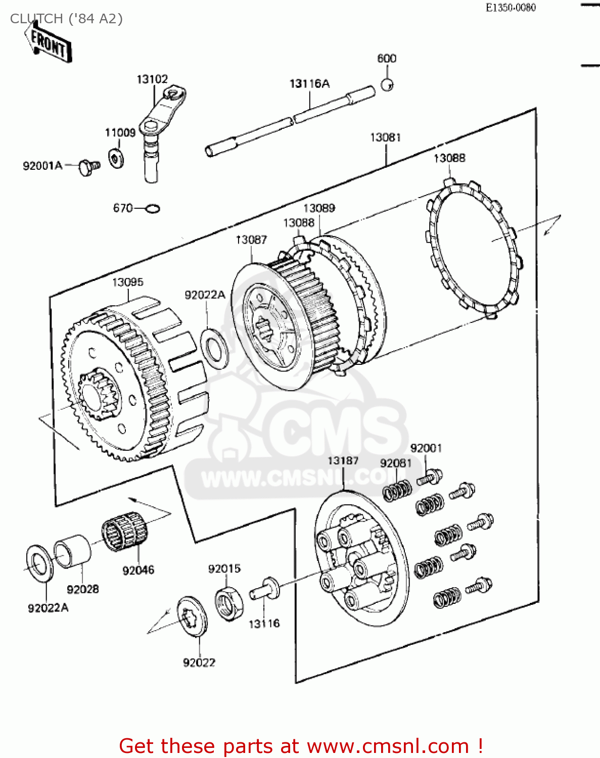 CLUTCH ('84 A2) KX500-A1 KX500 1983 USA CANADA
