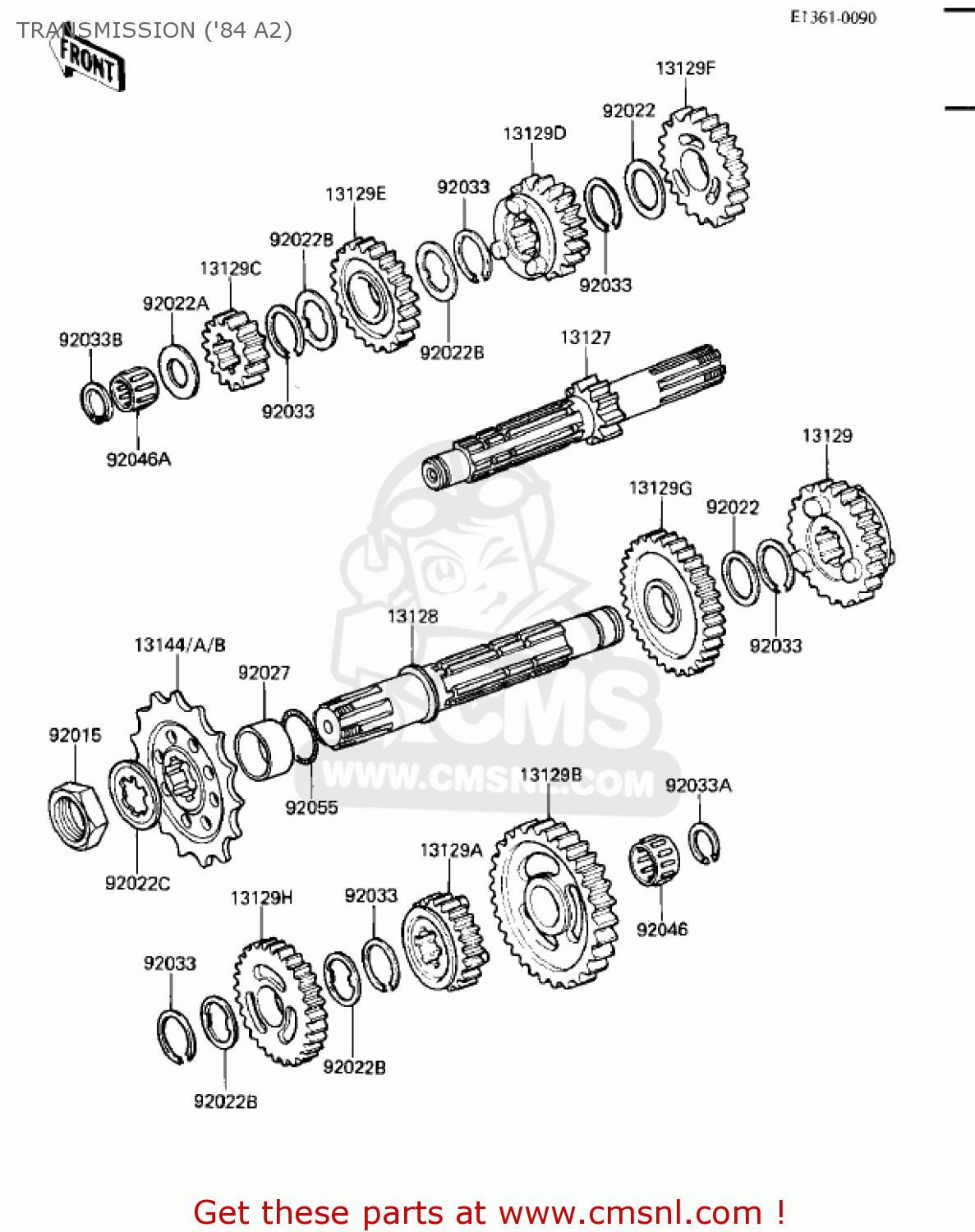 TRANSMISSION ('84 A2) KX500-A1 KX500 1983 USA CANADA