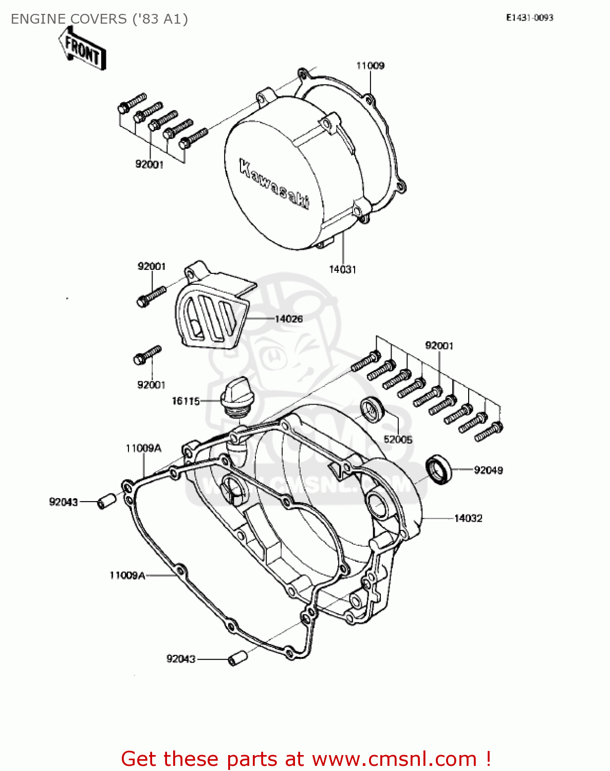 ENGINE COVERS ('83 A1) KX500-A1 KX500 1983 USA CANADA