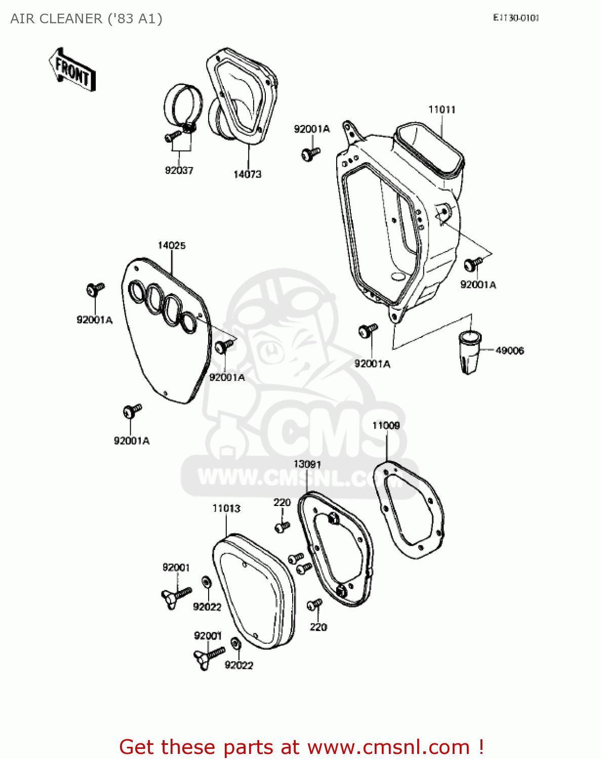AIR CLEANER ('83 A1) KX500-A1 KX500 1983 USA CANADA