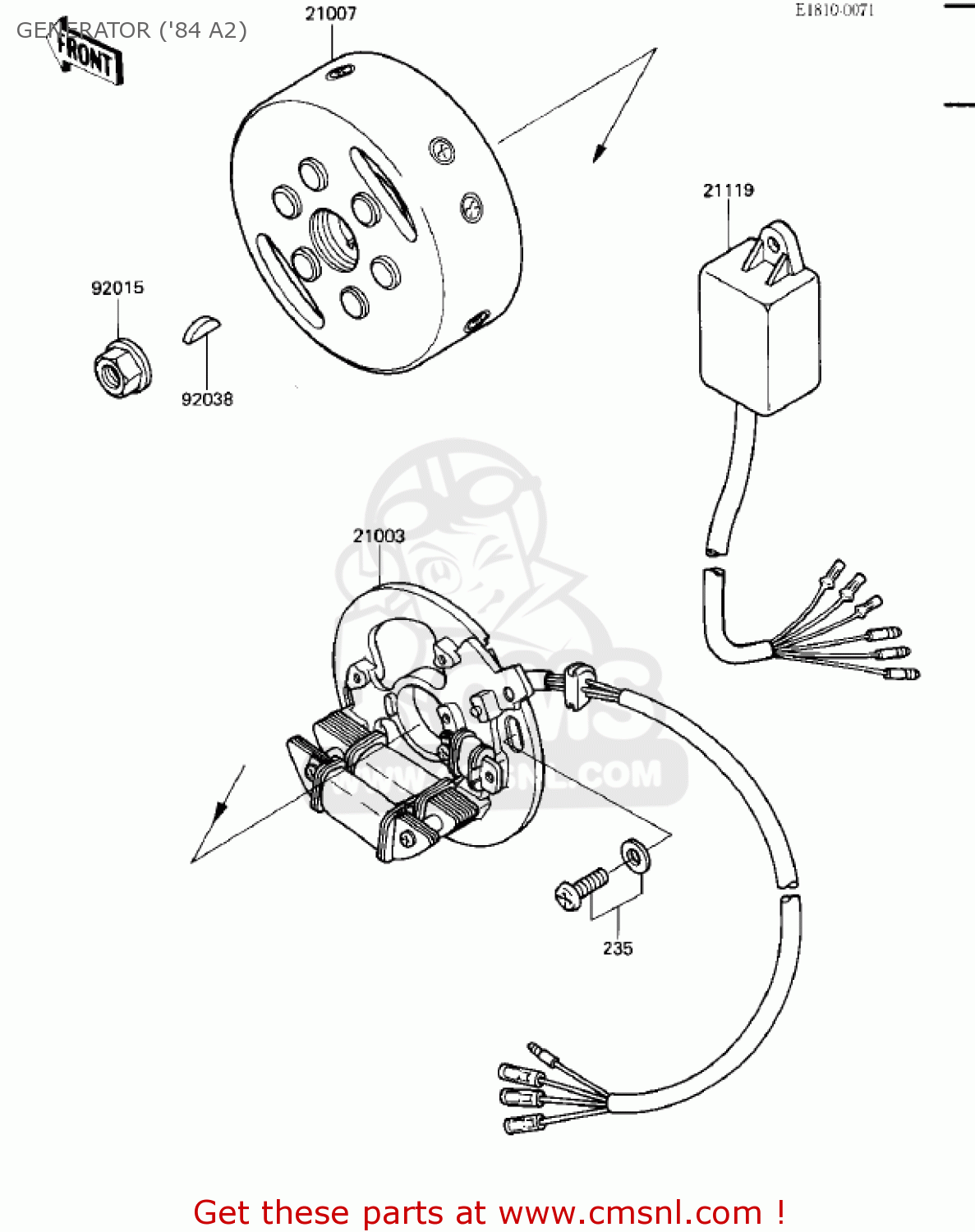 GENERATOR ('84 A2) KX500-A1 KX500 1983 USA CANADA