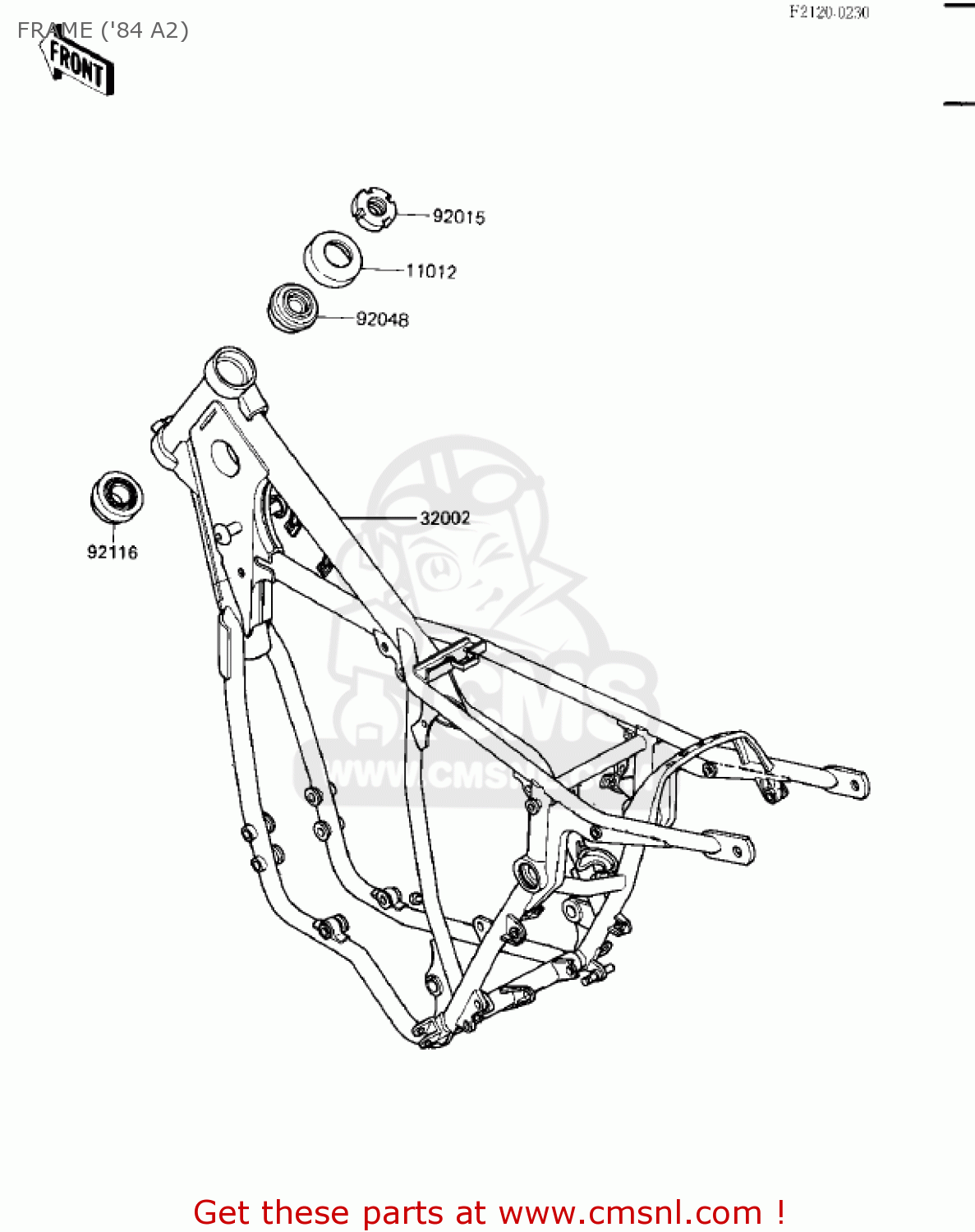 FRAME ('84 A2) KX500-A1 KX500 1983 USA CANADA