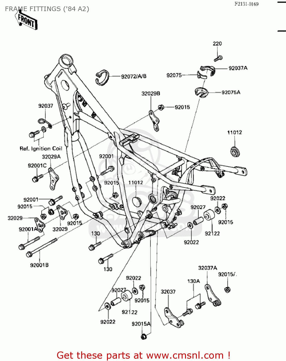 FRAME FITTINGS ('84 A2) KX500-A1 KX500 1983 USA CANADA