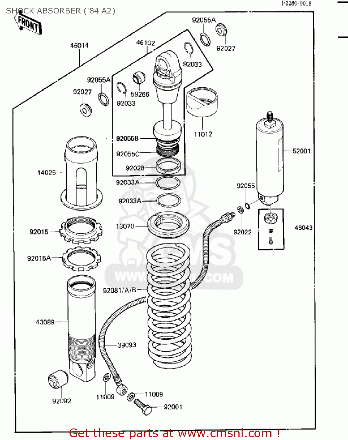 SHOCK ABSORBER ('84 A2) KX500-A1 KX500 1983 USA CANADA