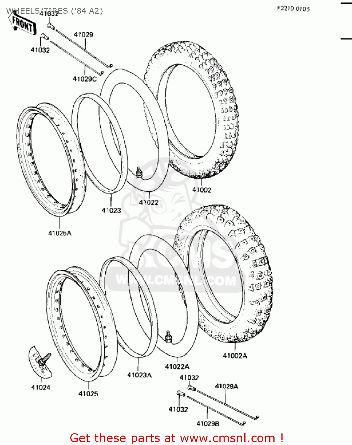 WHEELS/TIRES ('84 A2) KX500-A1 KX500 1983 USA CANADA
