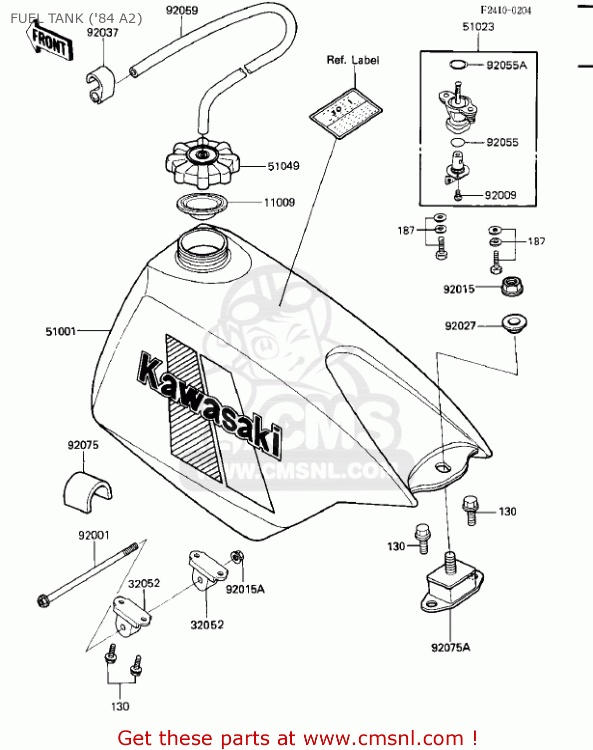 FUEL TANK ('84 A2) KX500-A1 KX500 1983 USA CANADA