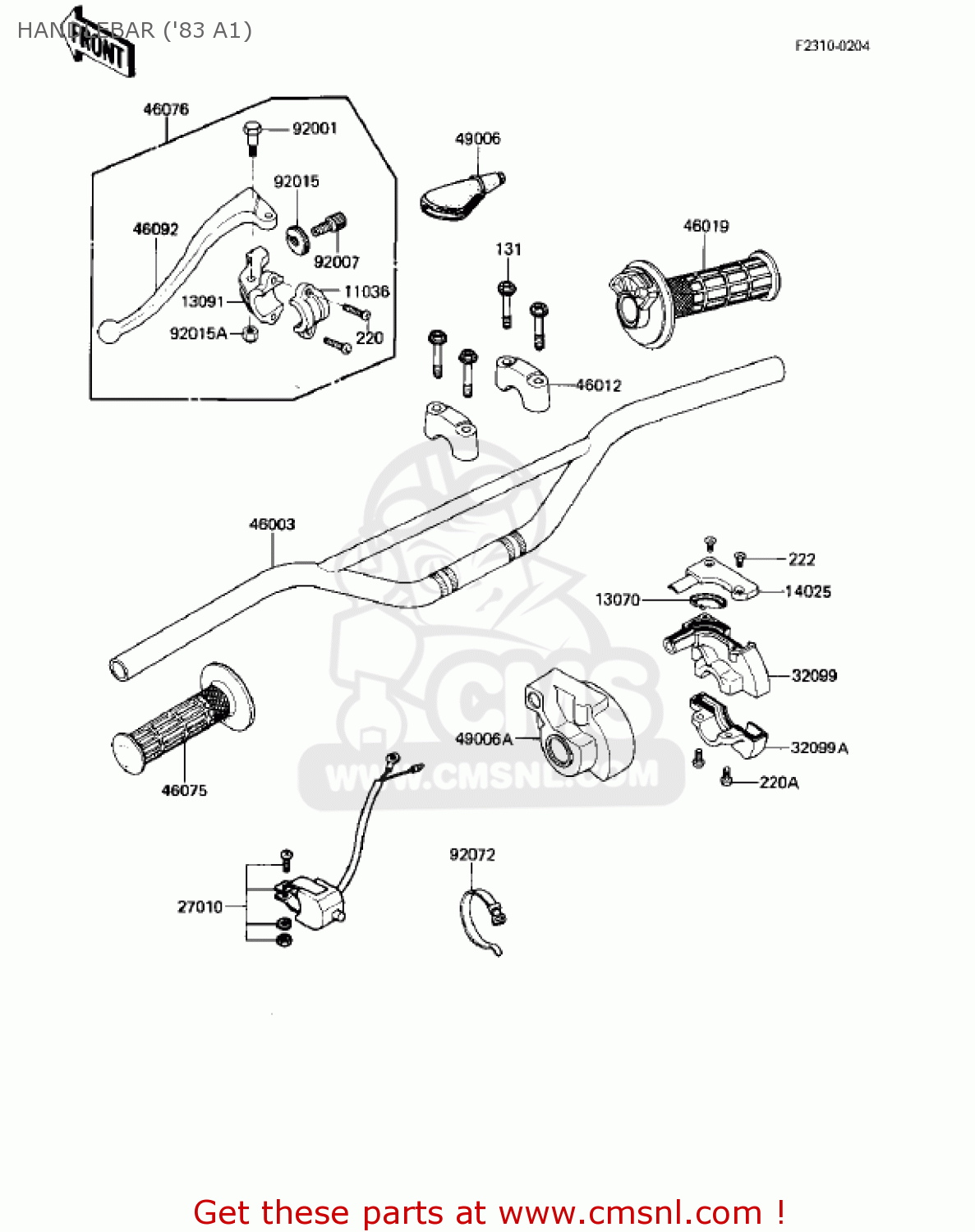 HANDLEBAR ('83 A1) KX500-A1 KX500 1983 USA CANADA