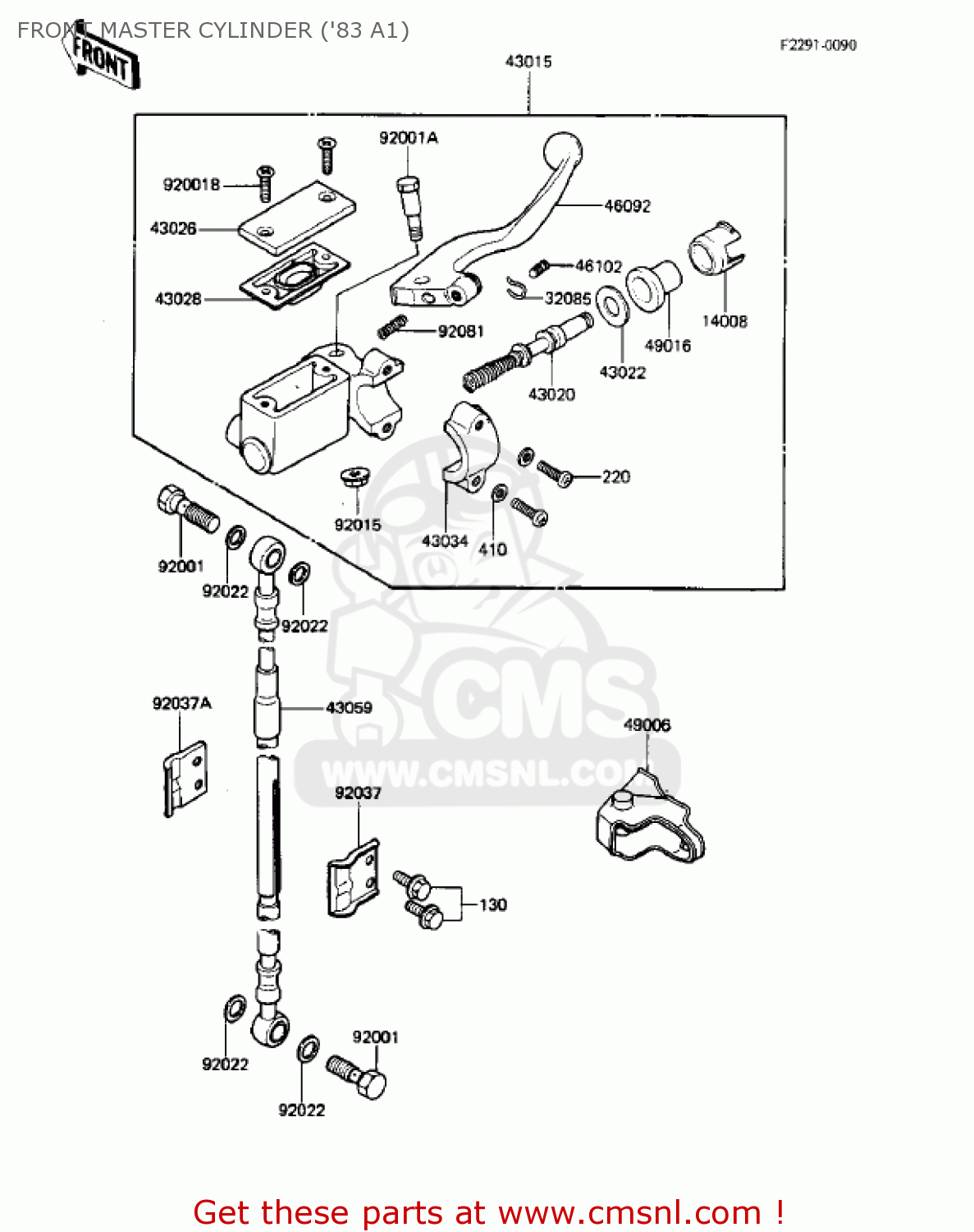 FRONT MASTER CYLINDER ('83 A1) KX500-A1 KX500 1983 USA CANADA