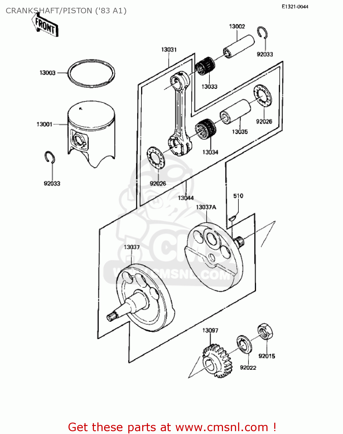 CRANKSHAFT/PISTON ('83 A1) KX500-A1 KX500 1983 USA CANADA