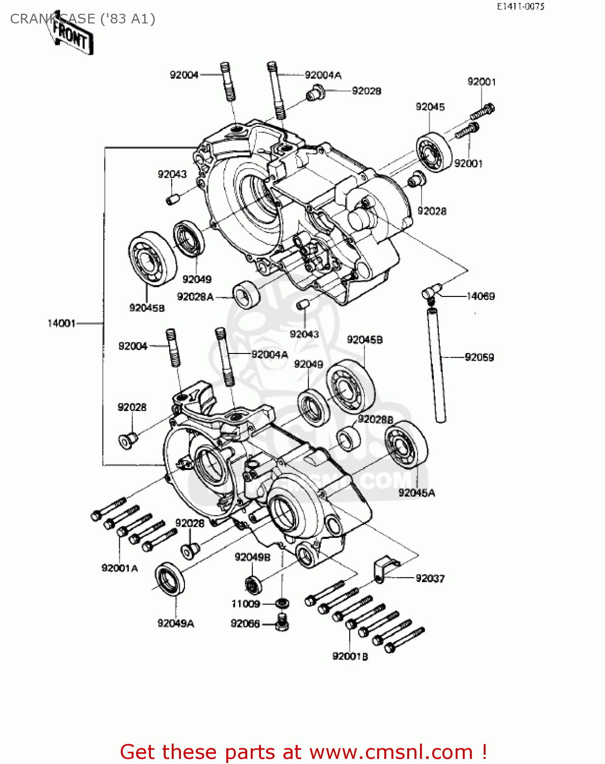 CRANKCASE ('83 A1) KX500-A1 KX500 1983 USA CANADA